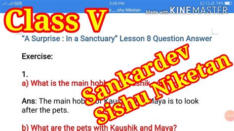 Sankardev Sishu Niketan Class 5 English Lesson 8 A Surprise In A