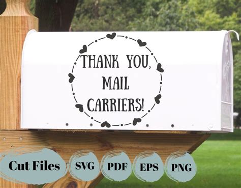 Mailbox Decal Svg Thank You Mail Carriers Svg Thank You Etsy In 2021