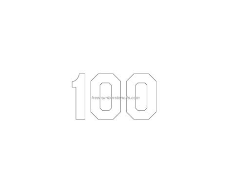 Free Jersey Printable 100 Number Stencil