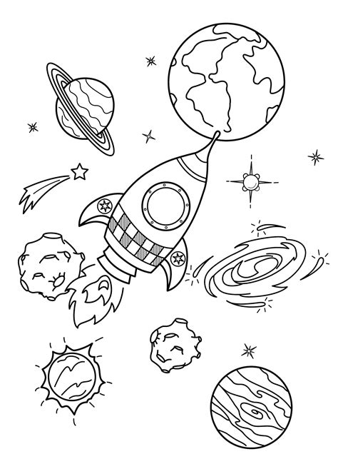 Rocket Coloring Printables Coloring Pages