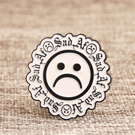 Custom Enamel Pins Sad Face Lapel Pins Pin Maker