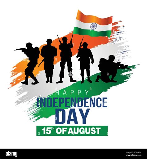 Happy Independence Day India Vector Illustration Of Indian Army With