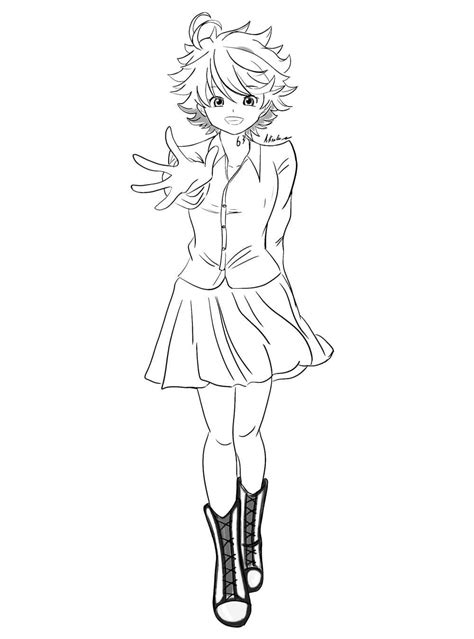 Emma From The Promised Neverland Coloring Page Free Printable