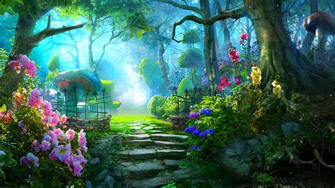 D ☀ ☀ R W A Y To A Magical Garden Fantasy Art Landscapes Scenery