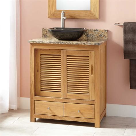 That is the distance from the front to back. 30"+Narrow+Depth+Arrey+Teak+Vessel+Sink+Vanity | Vessel ...