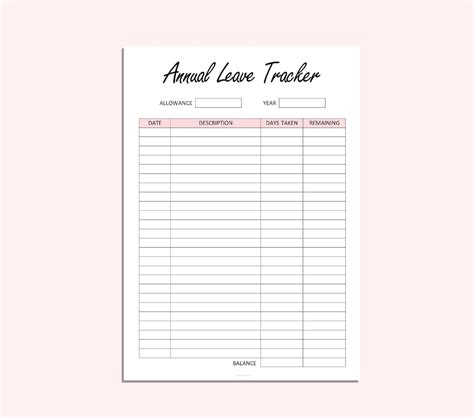 Annual Leave Tracker