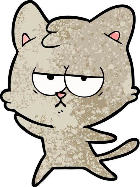 Bored Cartoon Cat 12372696 Vector Art At Vecteezy