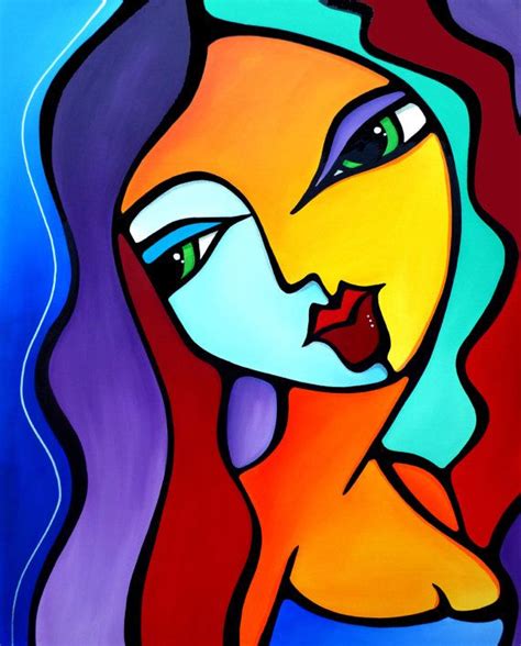 Abstract Painting Modern Pop Art Original Large Woman Canvas Print By
