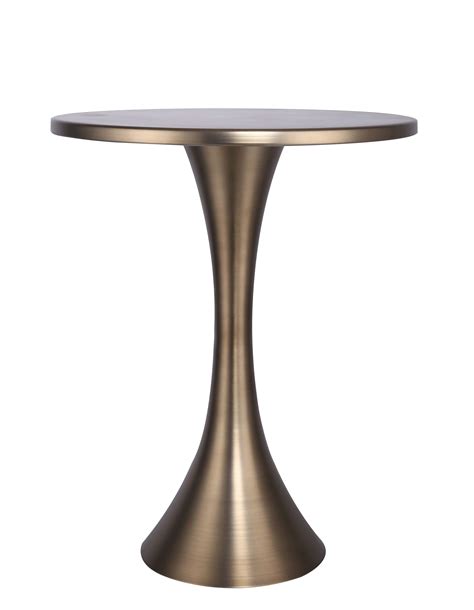 Grandview Gallery Round Metal Matte Golden Bronze Side Accent Table 24 H X 19 D