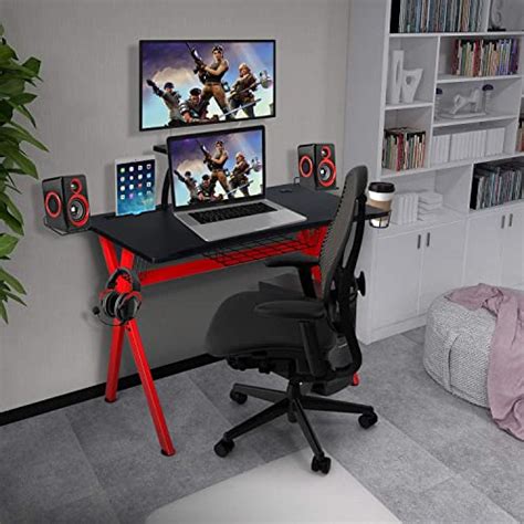 Yigobuy Gaming Computer Desk 42 Inch Large Gaming Table X Shape Black