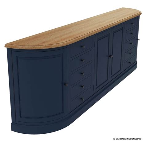 peshtigo two tone solid wood 10 drawer extra long sideboard