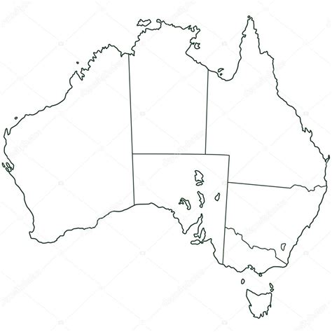 Contour Border Map Of Australia — Stock Vector © Alexanderzam 67186479
