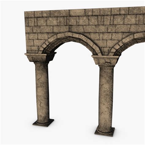 Stone Columns With Arches Module 3d Model Flatpyramid