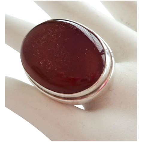 Size 8 1 2 Large Gorgeous Carnelian And Sterling Silver Ring