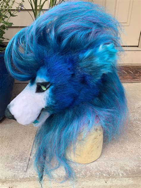 Blue Maned Wolf Fursuit Partial with Custom Fursuit Tail and | Etsy