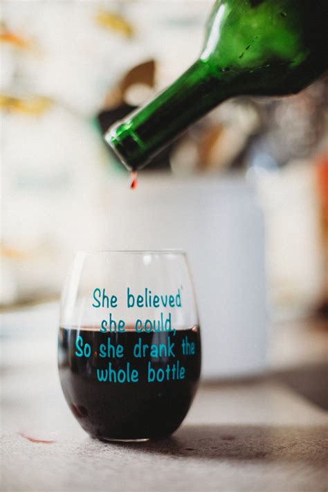 She Believed She Could So She Drank The Whole Bottle Stemless Etsy