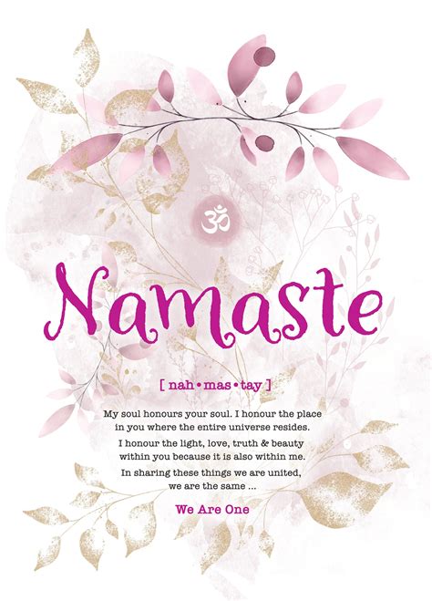 Namaste Definition Print Namaste Printable Wall Art Etsy