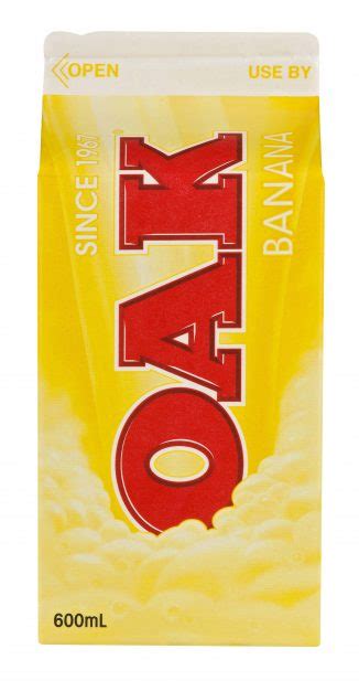Oak Banana Flavoured Milk 600 Ml Lactalis Foodservice