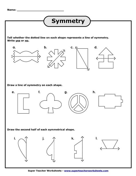 Reflection And Rotational Symmetry Worksheet