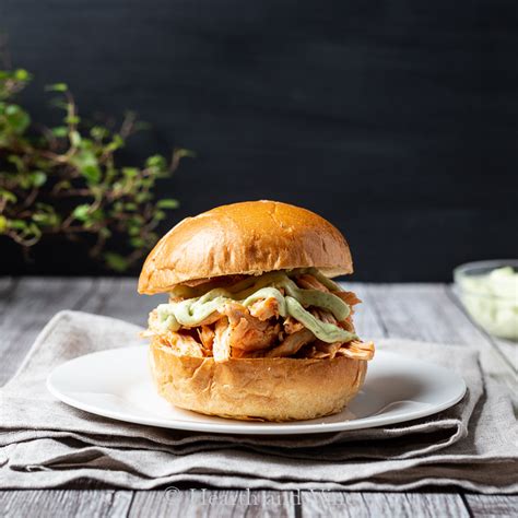 Maybe you would like to learn more about one of these? Shredded Buffalo Chicken Sandwich with Avocado Ranch Sauce