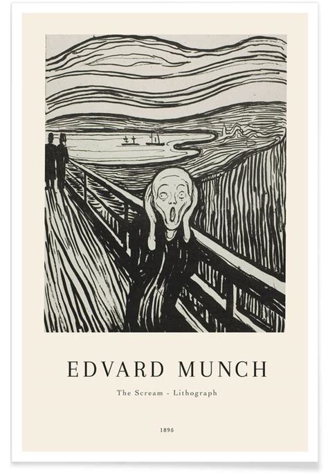 munch the scream lithograph poster juniqe