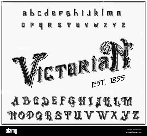 Viktorianische Alphabet Im Alten Stil Antike Alte Schrift Vintage