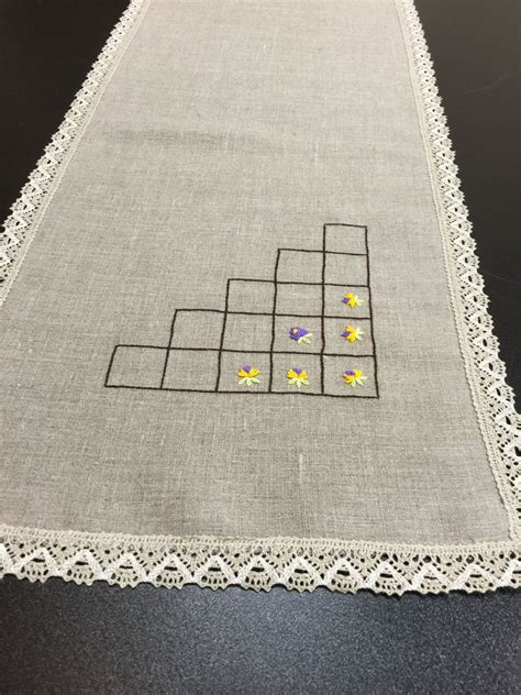 Linen Table Runner Hand Embroidery Table Decor Linen Lace Grey Etsy
