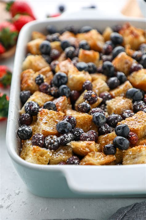 Sourdough French Toast Casserole With Blueberries Kalefornia Kravings