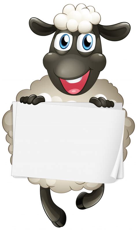 Download blank sign stock vectors. Blank sign template with cute sheep on white background ...