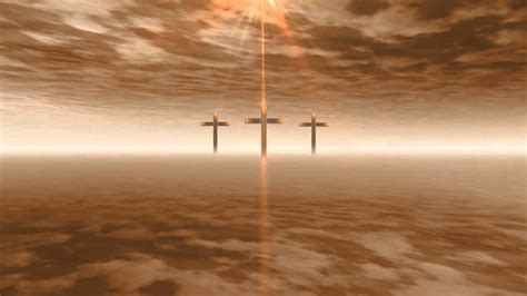 Jesus Christ Christian Cross Worship Gold Heaven Clouds Sky