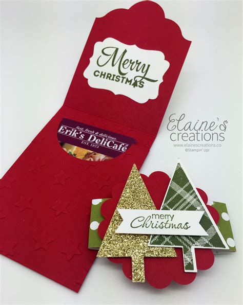 Learn how to make a gift card holder using the deco labels framelits. Elaine's Creations: Lots of Joy Gift Card Holder