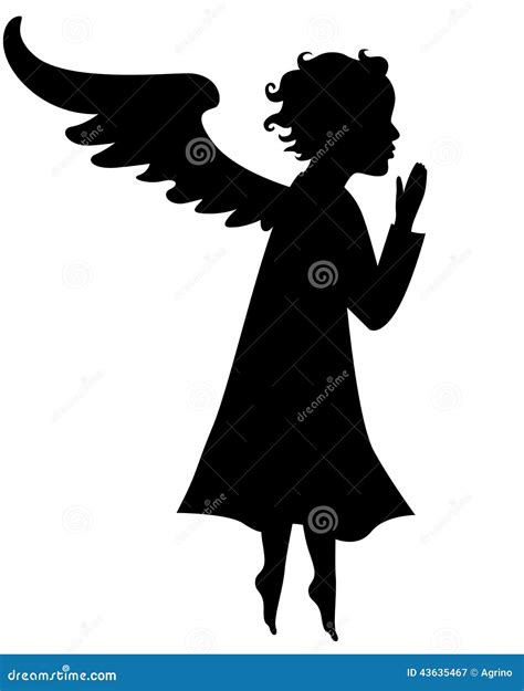 Silhouette Of Little Angel Stock Vector Image 43635467