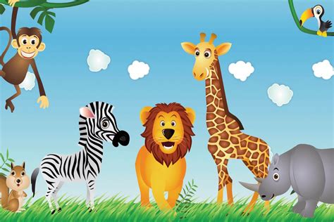 Cute Animals Kids Wallpaper Mural Custom Made To Suit Your Wall Size