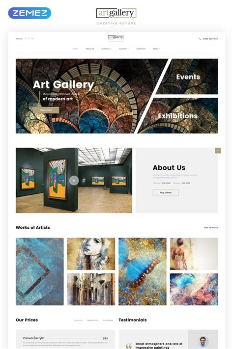 Art Gallery Multipage Html5 Website Template Gallery Website Art