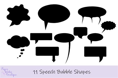 Speech Bubble Shapes Graphic By Paperwishesboutique · Creative Fabrica