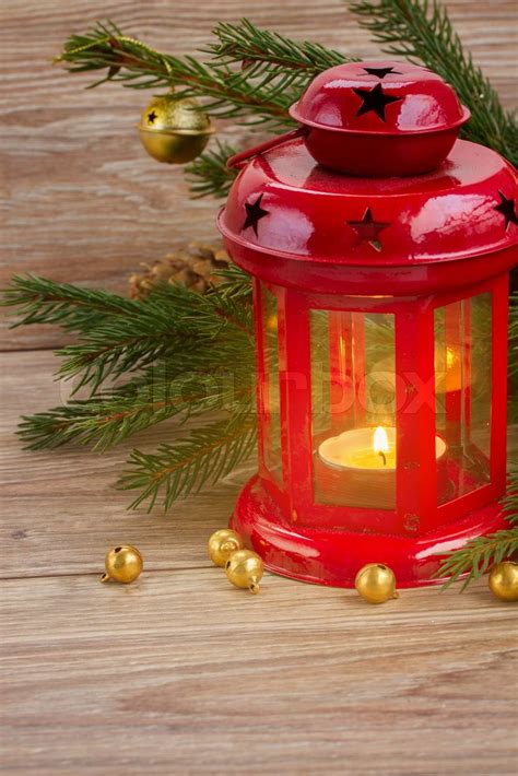 Christmas Red Glowing Lantern Stock Image Colourbox