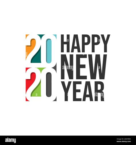 Happy New Year 2020 Vector Background Vector Greeting Card Design