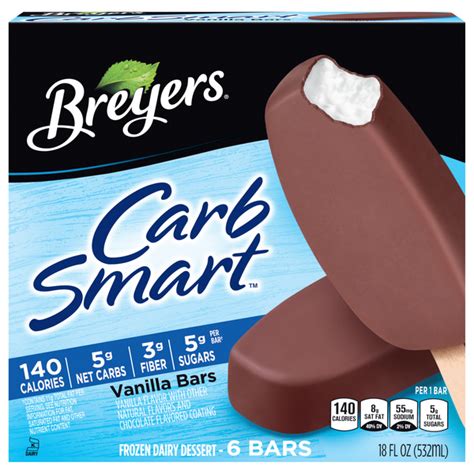 Save On Breyers Carb Smart Frozen Dairy Dessert Bars Vanilla 6 Ct
