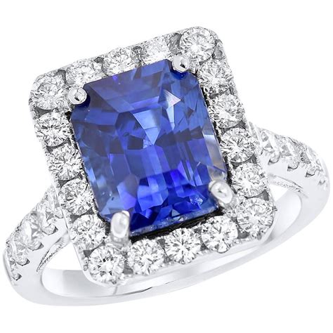 888 Carat Royal Blue Emerald Cut Natural Sapphire And Diamond