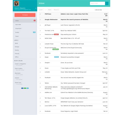 Responsive Mail Inbox Using Bootstrap Codepad