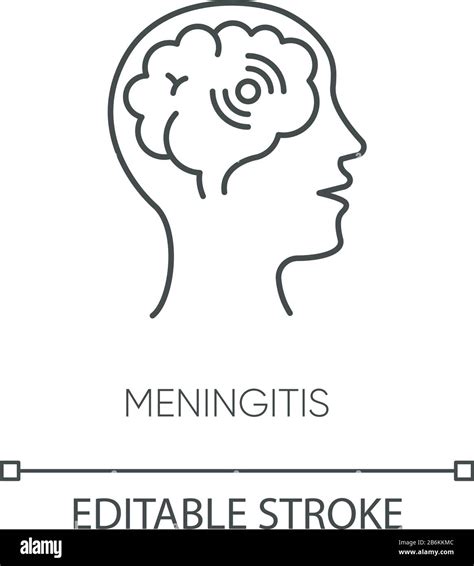 Meningitis Pixel Perfect Linear Icon Thin Line Customizable