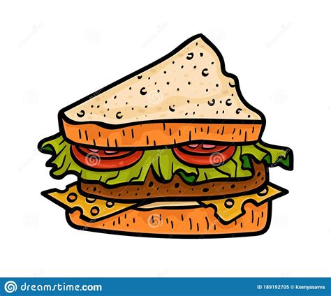Cartoon Illustration For Children Sandwich Stock Vector Illustration