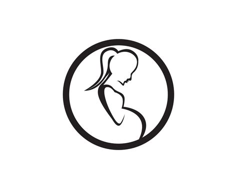 Vector De Plantilla De Mujer Embarazada Línea Arte Símbolos 585319