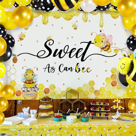 Buy Sweet As Can Bee Decorations Backdrop Cute Bee Hexagon Beehive