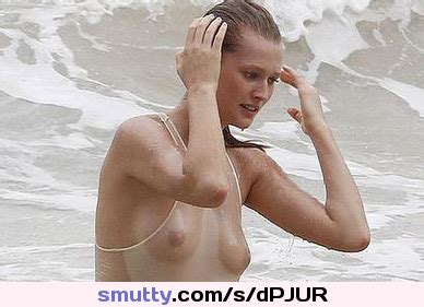 Toni Garrn Nude Tits Under See Through Wet Top Smutty Com