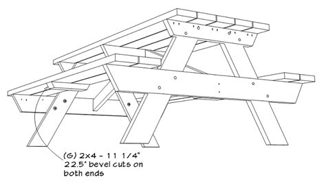 6 Foot Picnic Table Plans Diy Projects Construct101