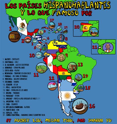 Spanish Speaking Countries Poster Spanish Project By Thesharonyu