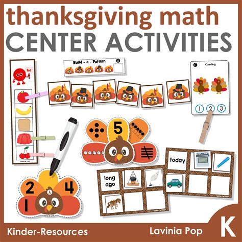 Thanksgiving Math Centers For Kindergarten In My World