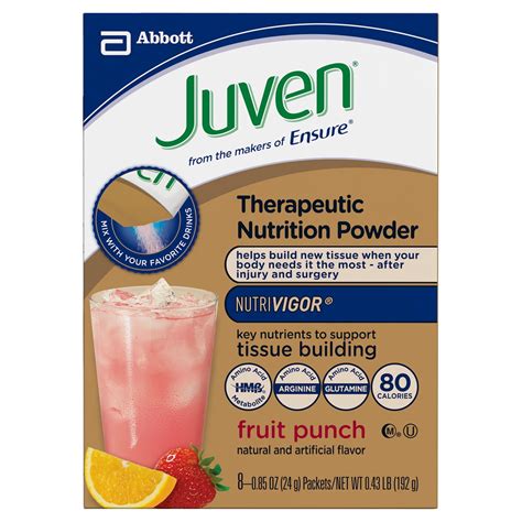 Juven Therapeutic Nutrition Powder Fruit Punch 085 Oz Pouches Pack