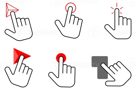 Computer Hand Cursor Click Icon Symbol Hand Pointer Clicking Effect